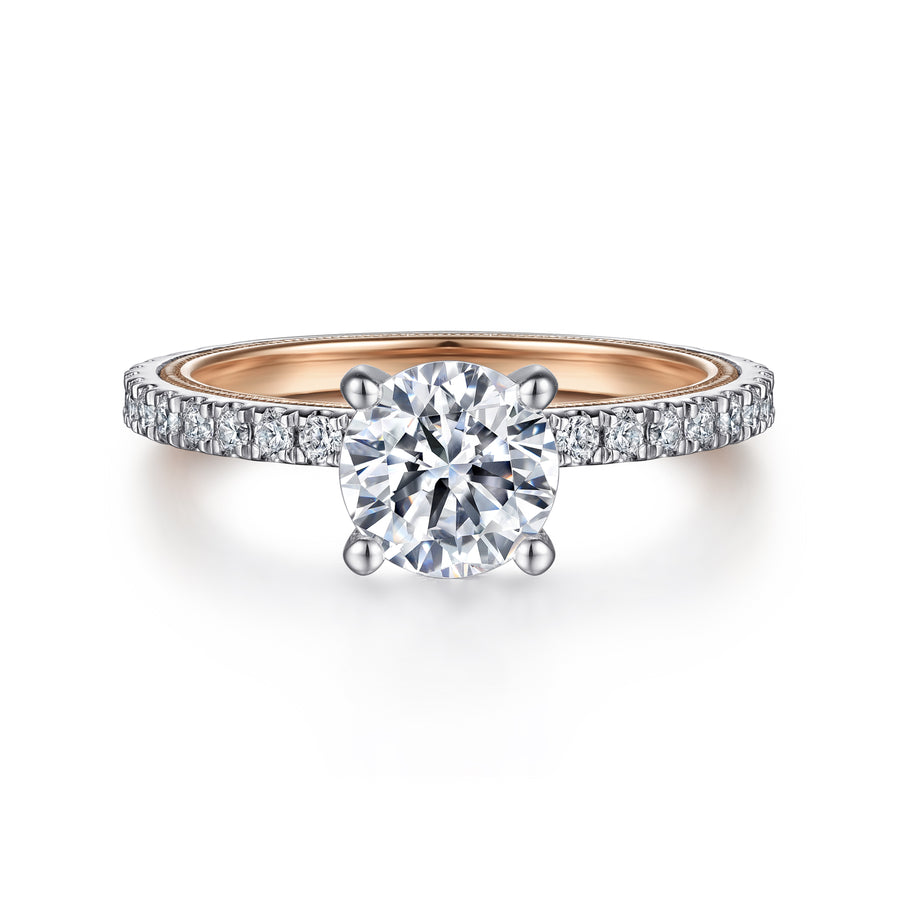 Classic 14K Gold Round Diamond Engagement Ring - 0.43 CTW