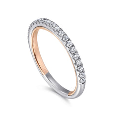 14K Rose Gold Diamond Matching Wedding Band thumbnail 3