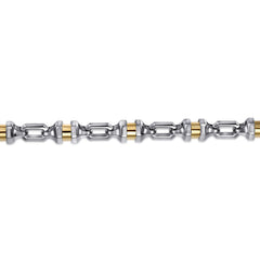 Chain Bracelet Cylinder Spacer 925 Sterling Silver and 14K Yellow Gold thumbnail 2