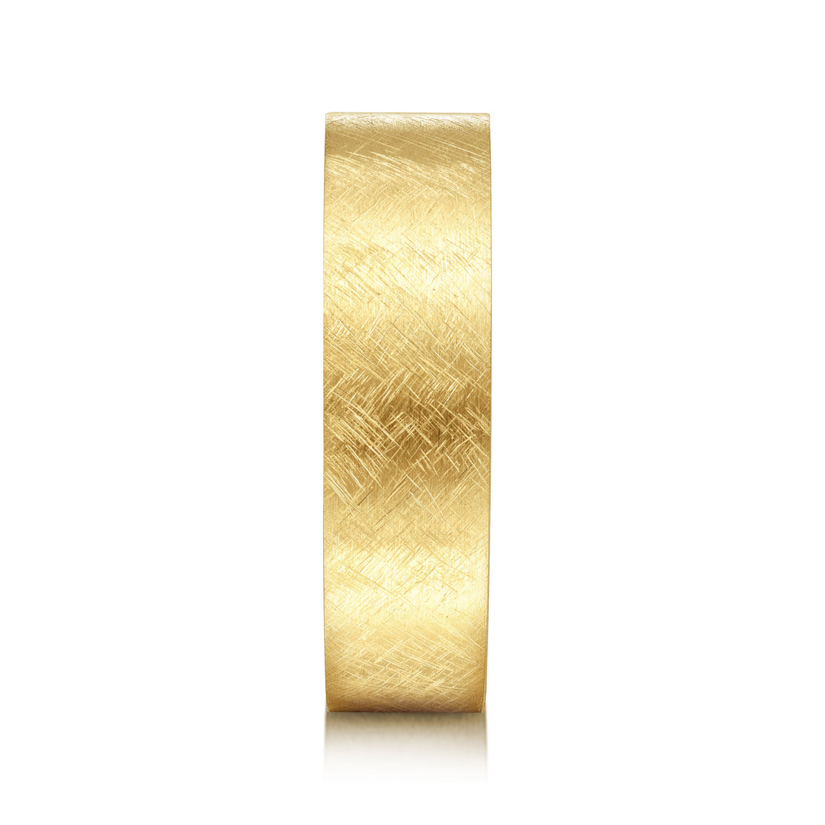14K Yellow Gold 6mm Men's Wedding Band in Brushed Finish - View 4