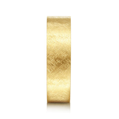 14K Yellow Gold 6mm Men's Wedding Band in Brushed Finish thumbnail 4