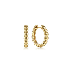 Huggie Earrings 14K Yellow Gold 15mm thumbnail 1