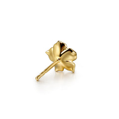 14K Yellow Gold Blue Topaz Floral Stud Earrings thumbnail 2
