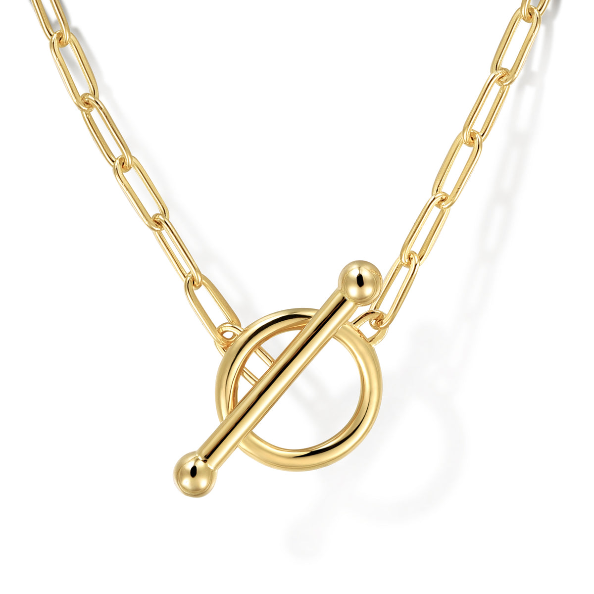 14K Yellow Gold Chain Necklace with Toggle - View 1