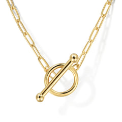 14K Yellow Gold Chain Necklace with Toggle thumbnail 1