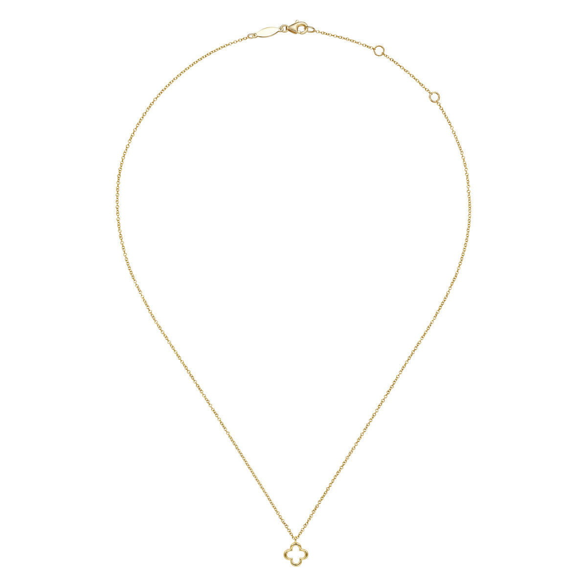 Pendant Necklace Clover 14K Yellow Gold - View 2