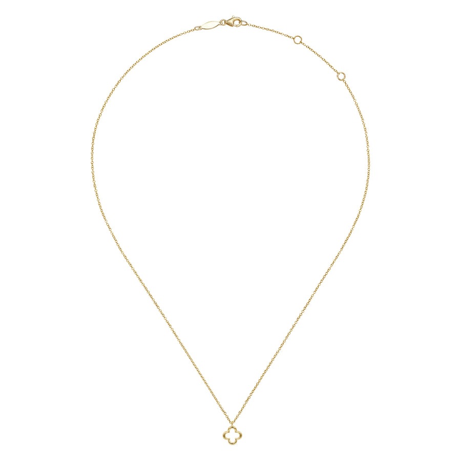 Pendant Necklace Clover 14K Yellow Gold