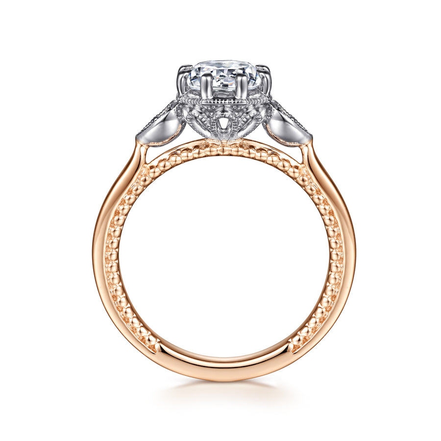 14K Gold Round Diamond Channel Set Engagement Ring
