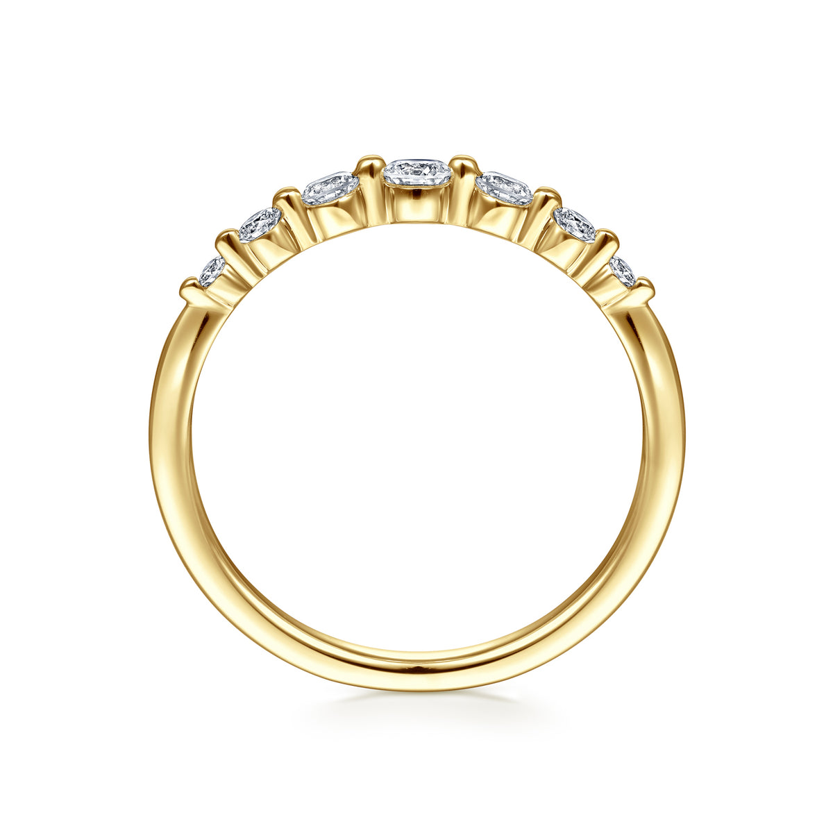 14K Yellow Gold Diamond Band Ring - View 2