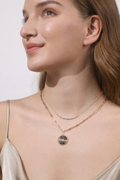 14K Yellow Gold Diamond Bar Necklace thumbnail 5