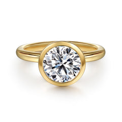 Round Bezel-Set Diamond Engagement Ring thumbnail 1