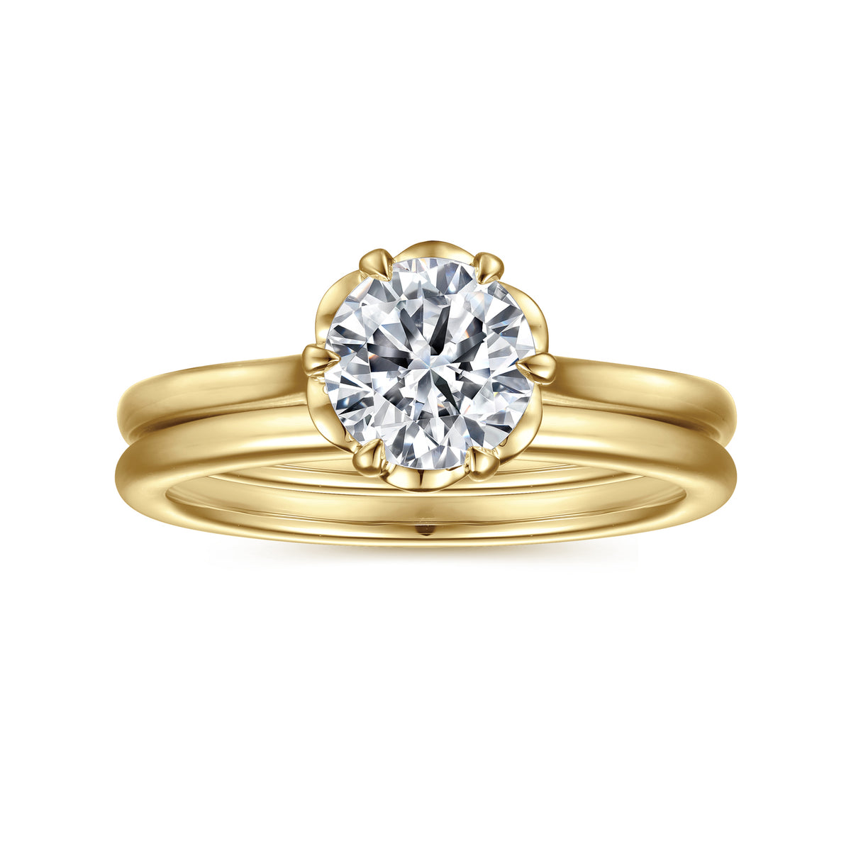 Six-Prong Round Solitaire Diamond Engagement Ring - View 4