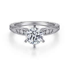 Victorian 14K Gold Round Diamond Engagement Ring - 0.09 CTW thumbnail 1