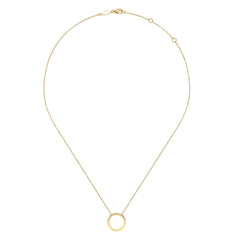14K Yellow Gold Open Circle Pendant Necklace thumbnail 2