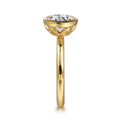 Round Bezel-Set Diamond Engagement Ring thumbnail 5