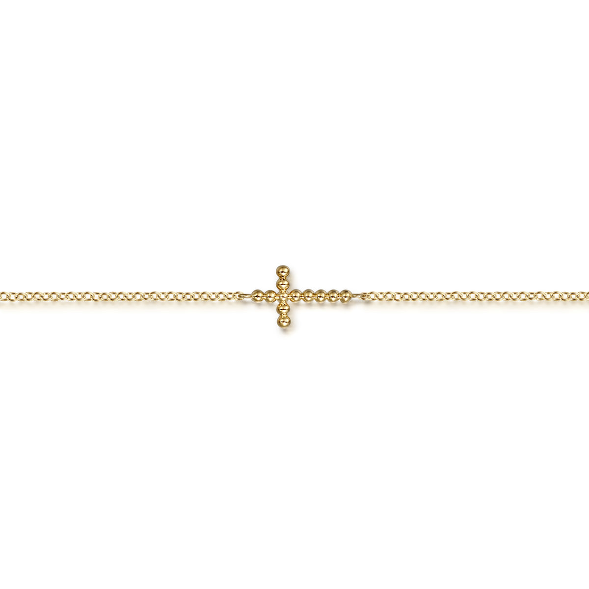 14K Yellow Gold Cross Bracelet - View 2