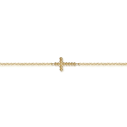 Bracelet croix en or jaune 14 carats
