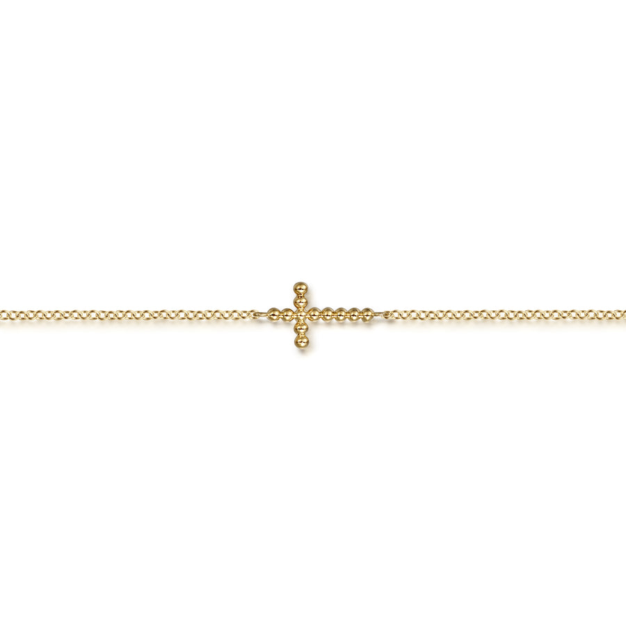 14K Yellow Gold Cross Bracelet