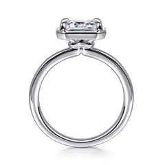 14K White Gold Emerald Cut Diamond Engagement Ring thumbnail 2