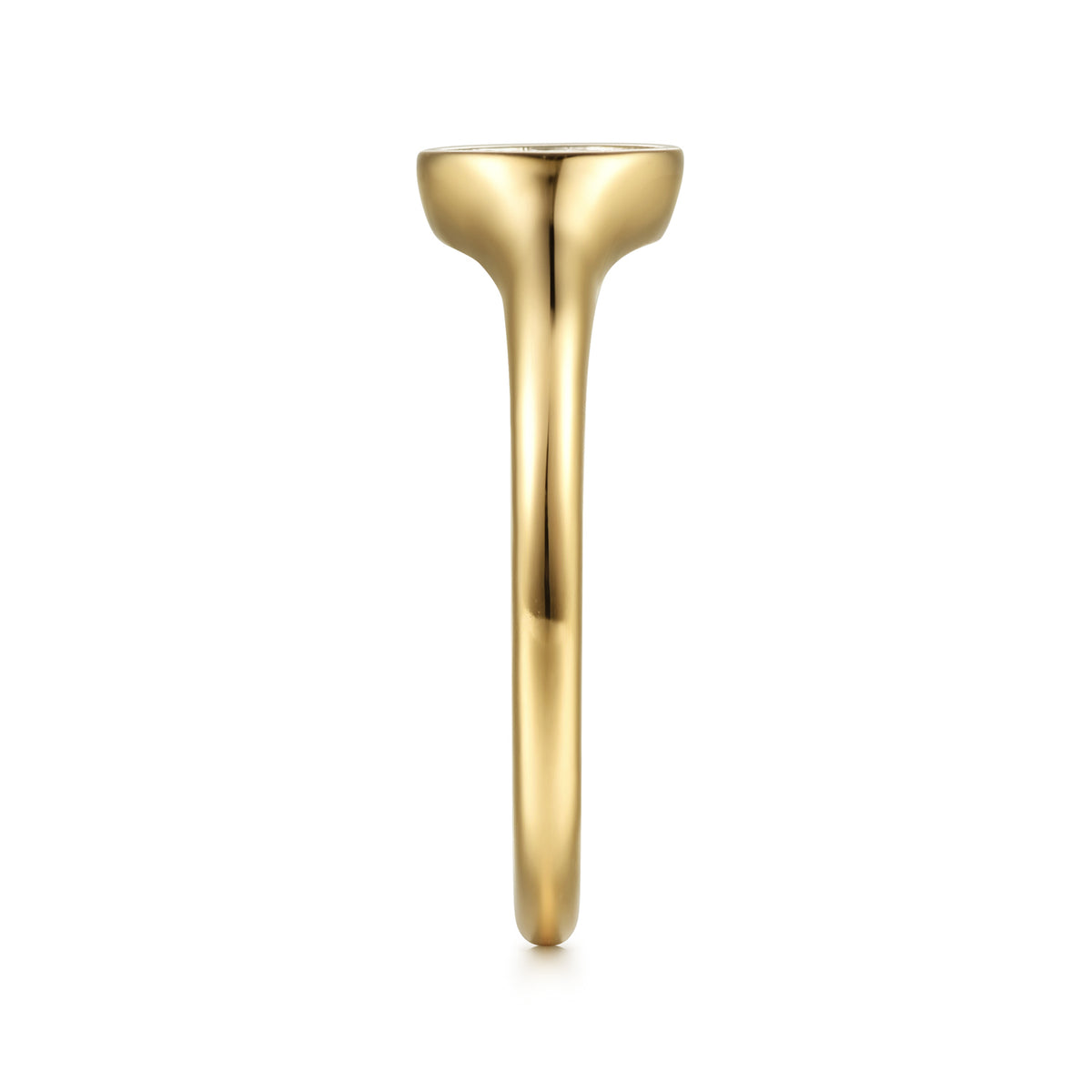 14K Yellow Gold Cluster Pavé Diamond Signet Promise Ring - View 4