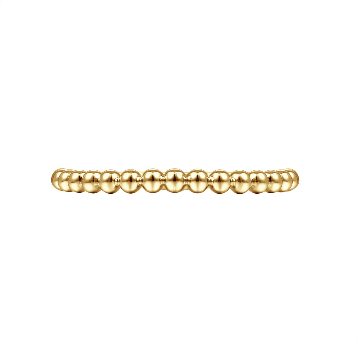 14K Yellow Gold Beaded Stackable Ring - View 6