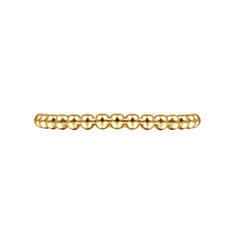 14K Yellow Gold Beaded Stackable Ring thumbnail 6