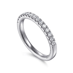 14K White Gold Diamond Matching Wedding Band thumbnail 3