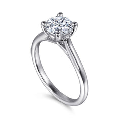 14K White Gold Round Diamond Engagement Ring thumbnail 3