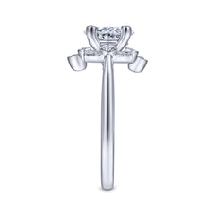 Art Deco Oval Halo Diamond Engagement Ring thumbnail 6