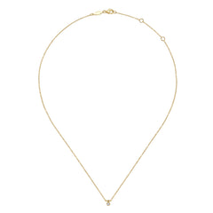 Collier avec pendentif en or jaune 14 carats serti d’un diamant clos thumbnail 2