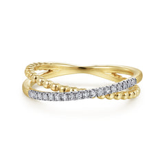 14K Yellow Gold Diamond Stackable Ring thumbnail 1