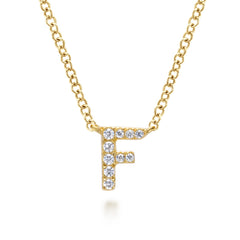 Collier pendentif initiale en diamant 14 carats thumbnail 2