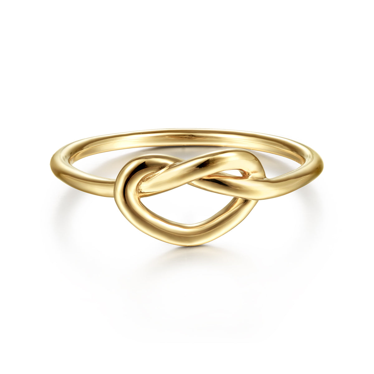 14K Yellow Gold Twisted Heart Pretzel Ring - View 1