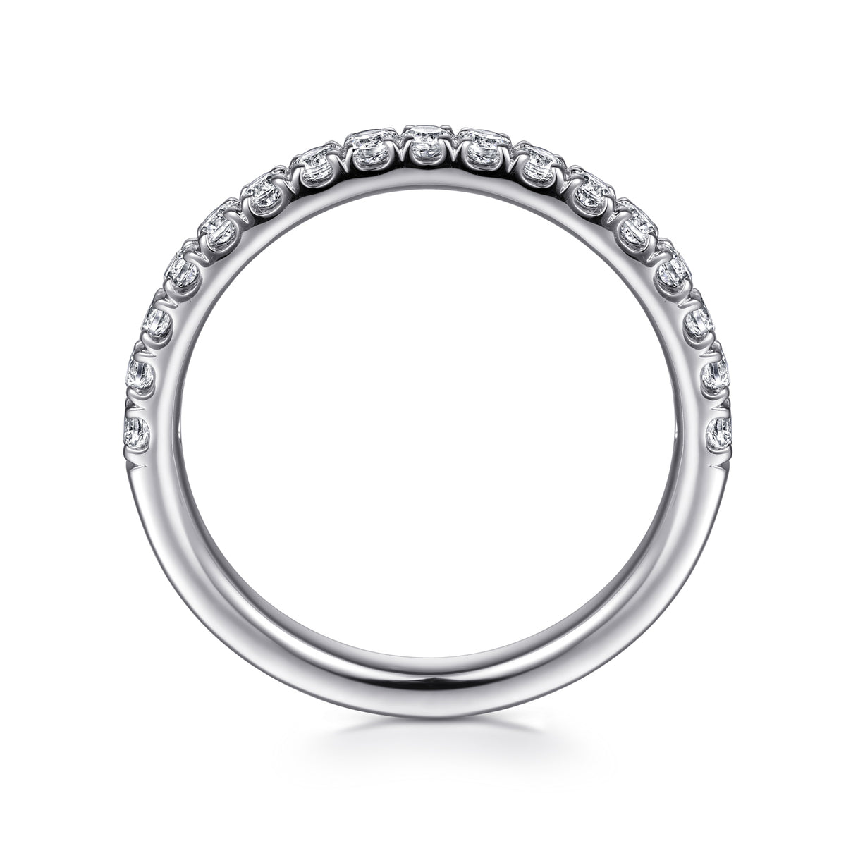 14K White Gold Diamond Matching Wedding Band - View 2