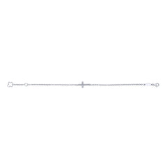 14K White Gold Diamond Cross Bracelet thumbnail 3