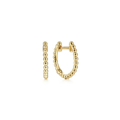 14K Yellow Gold Huggie Earrings thumbnail 1