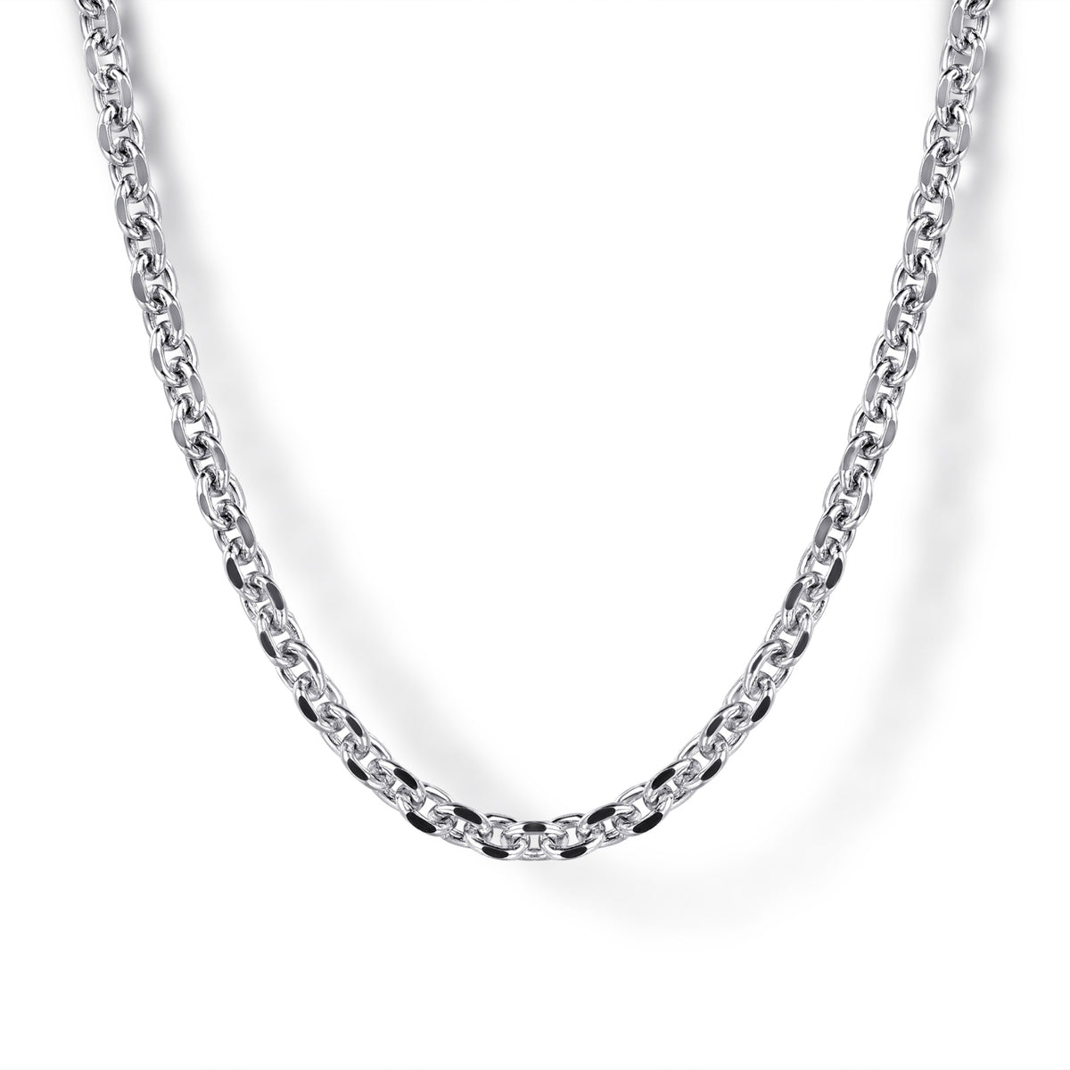 925 Sterling Silver Link Chain Necklace, 2.85mm, 22 inch - View 3