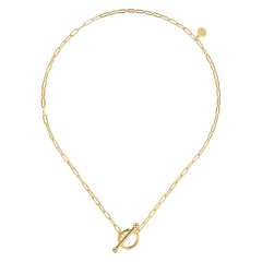 14K Yellow Gold Chain Necklace with Toggle thumbnail 2