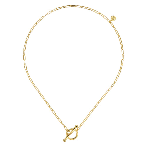 14K Yellow Gold Chain Necklace with Toggle