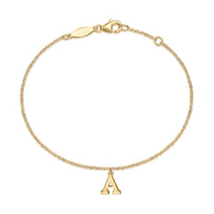 14K Yellow Gold Initial A Bracelet thumbnail 1