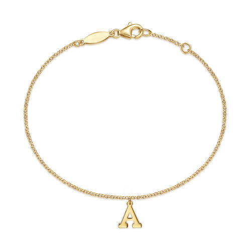 Bracelet avec initiale pendante en or 14 carats