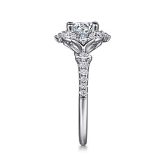Victorian Round Halo Diamond Engagement Ring - 0.34 CTW thumbnail 5