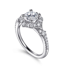 Victorian Round Halo Diamond Engagement Ring - 0.34 CTW thumbnail 3