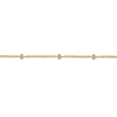 14K Yellow Gold Diamond Chain Bracelet thumbnail 2