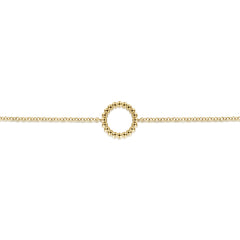 14K Yellow Gold Beaded Circle Chain Bracelet thumbnail 2