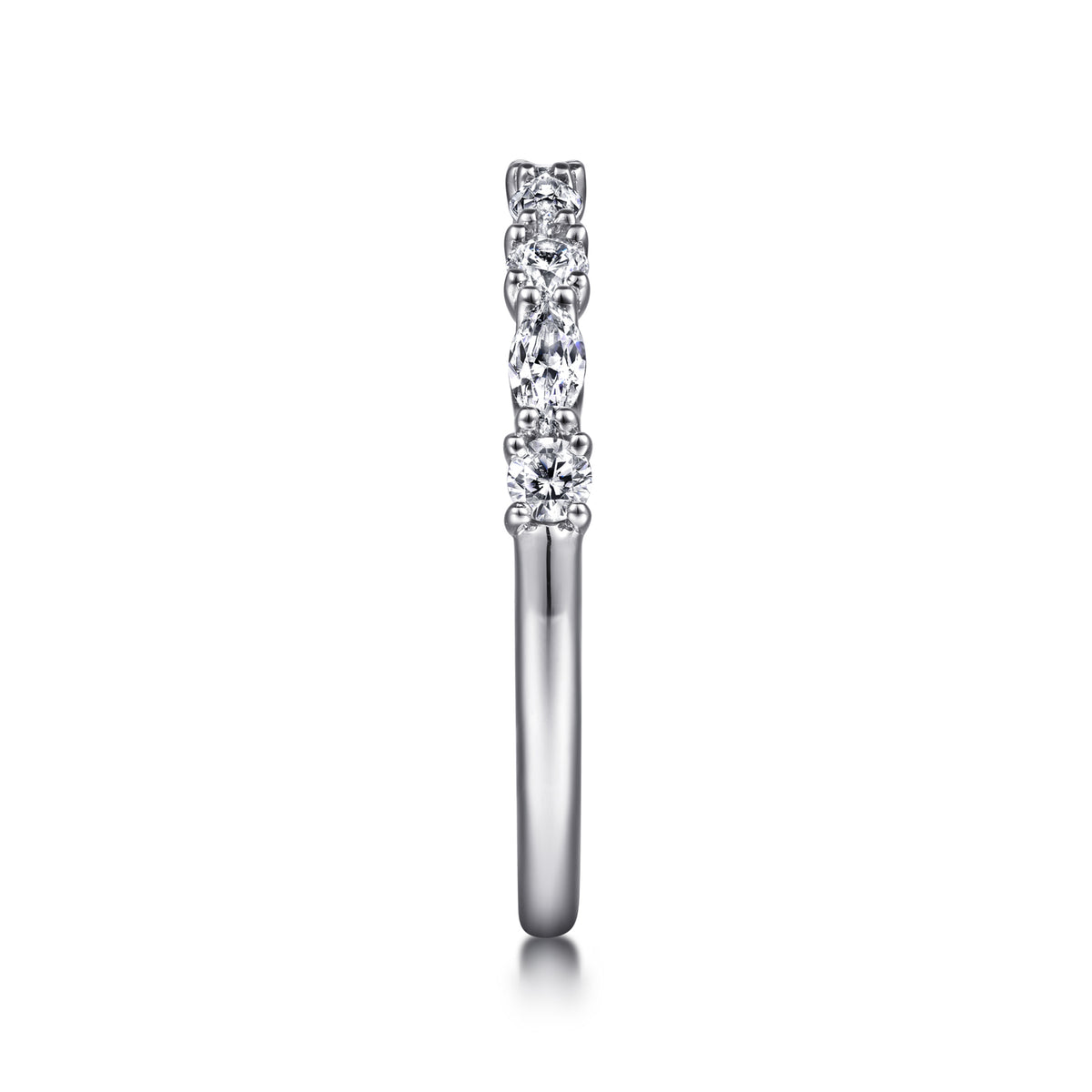 14K White Gold Diamond Matching Wedding Band - View 3