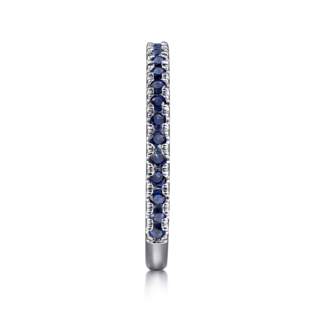 14K White Gold Sapphire Stackable Ring - View 4
