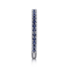 14K White Gold Sapphire Stackable Ring thumbnail 4