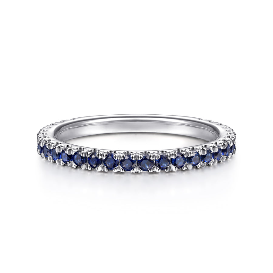 14K White Gold Sapphire Stackable Ring