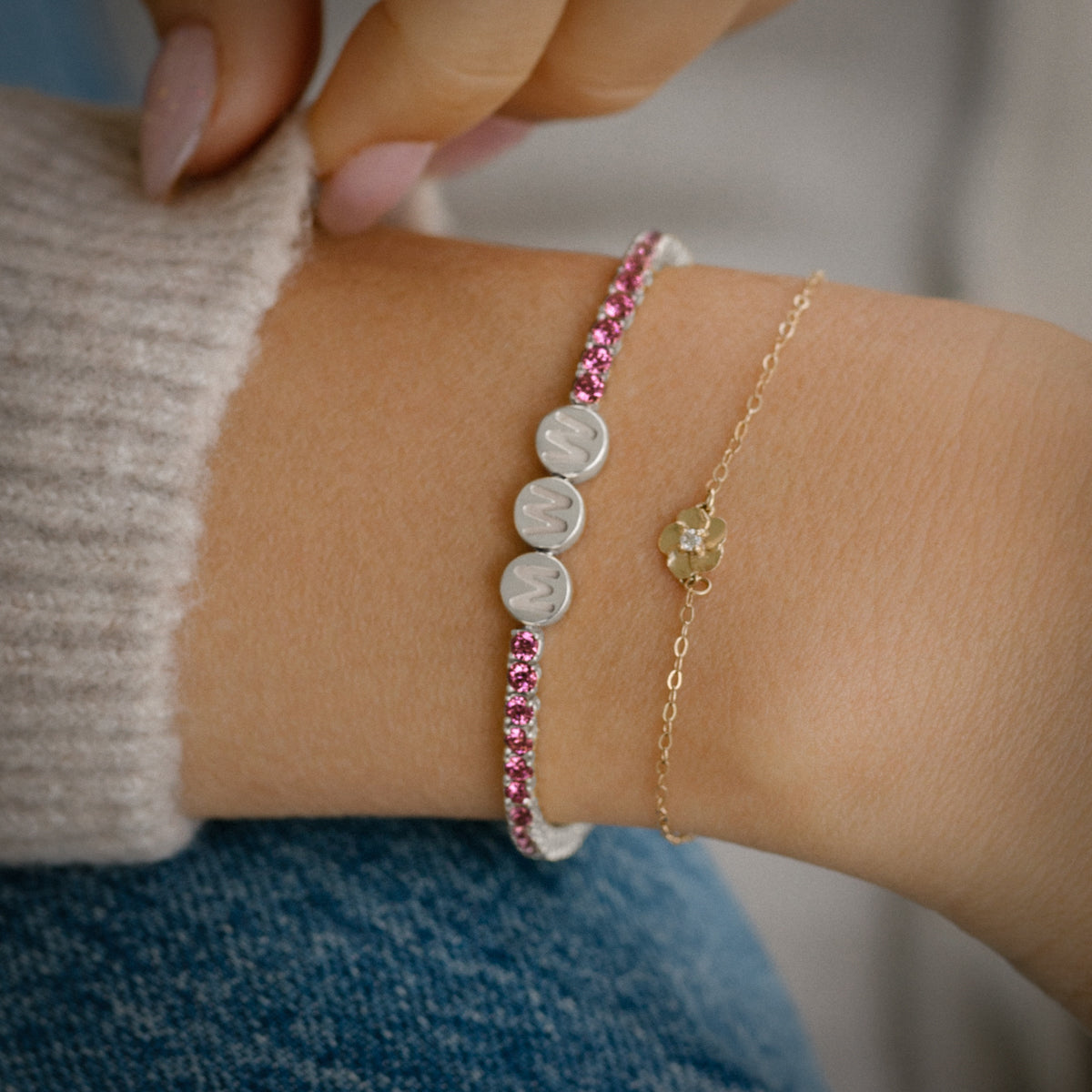 Custom Pink Sapphire TNT Bracelet - View 10